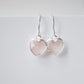 Rose Quartz Heart Earrings