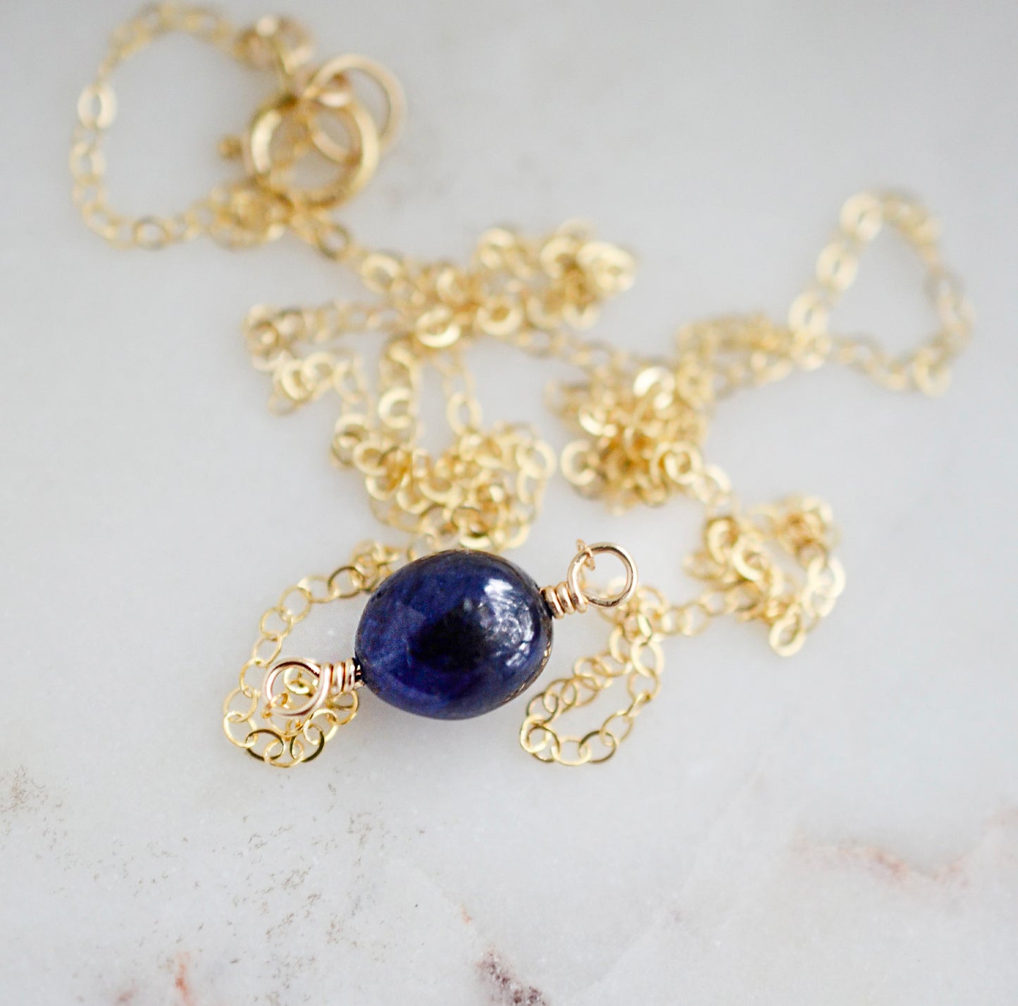 Deep Blue Sapphire Necklace