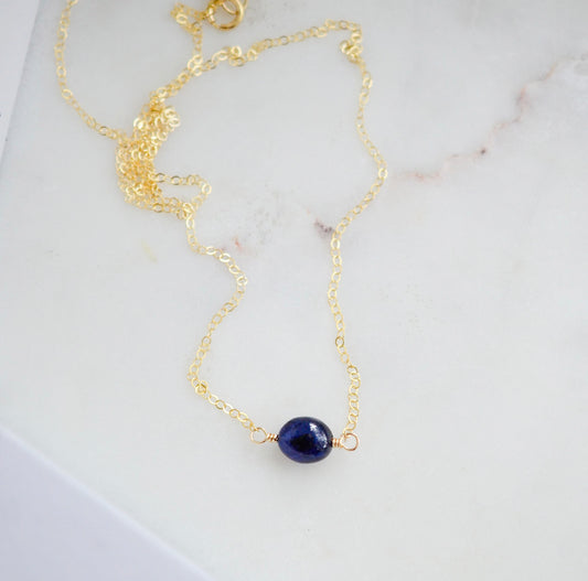 Deep Blue Sapphire Necklace