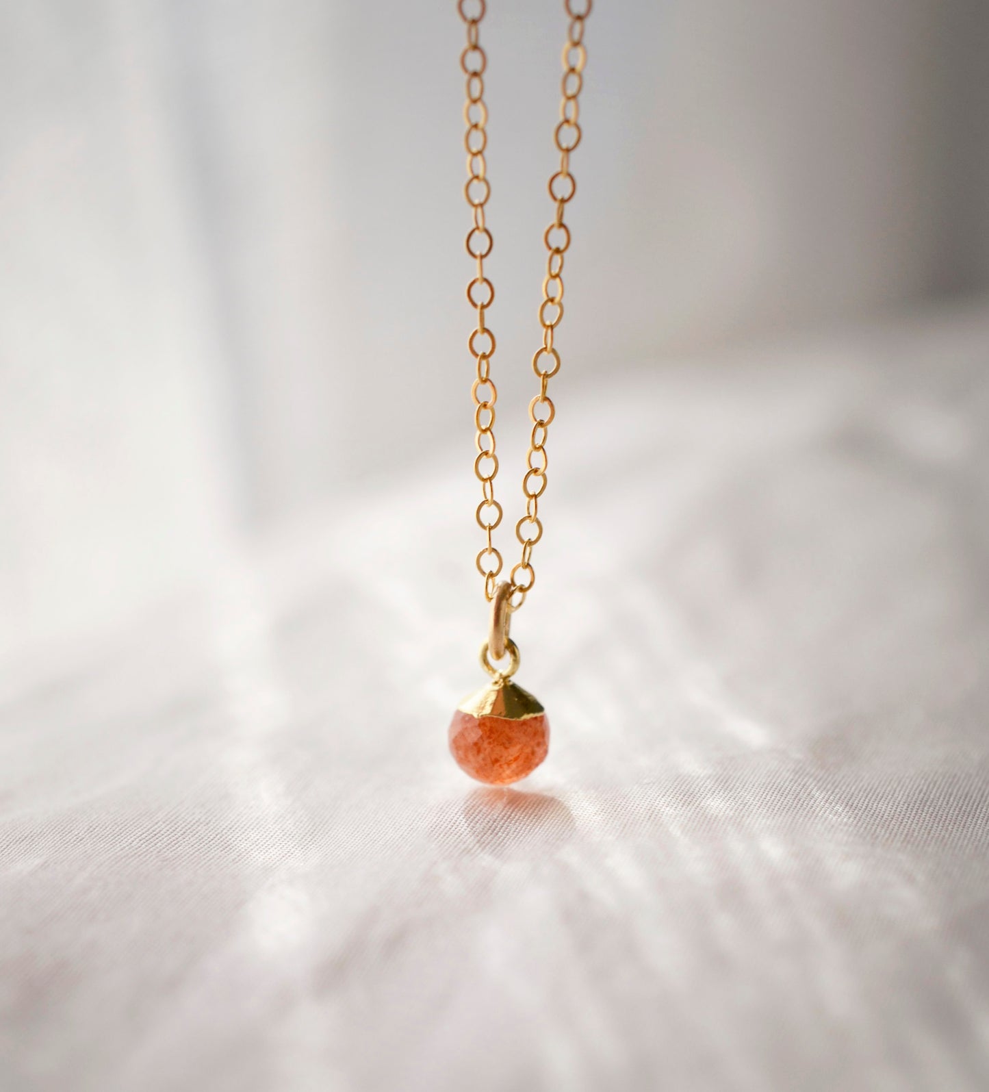 Small Sunstone Pendant in 14k Gold Filled