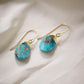 Turquoise Teardrop Dangle Earrings, 14k Gold Filled