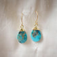 Turquoise Teardrop Dangle Earrings, 14k Gold Filled