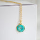 Turquoise Circle Donut Necklace