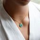 Turquoise Circle Donut Necklace