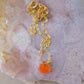 Orange Carnelian Necklace in Sterling Silver or Gold Filled, teardrop shape