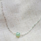 Aqua Blue Chalcedony Necklace, Cube Shape, Sterling Silver or 14k Gold Filled