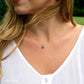 Chrysoprase necklace, green crystal pendant, chrysoprase jewelry, gold, sterling silver, crystal 