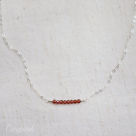 Garnet Bar Necklace