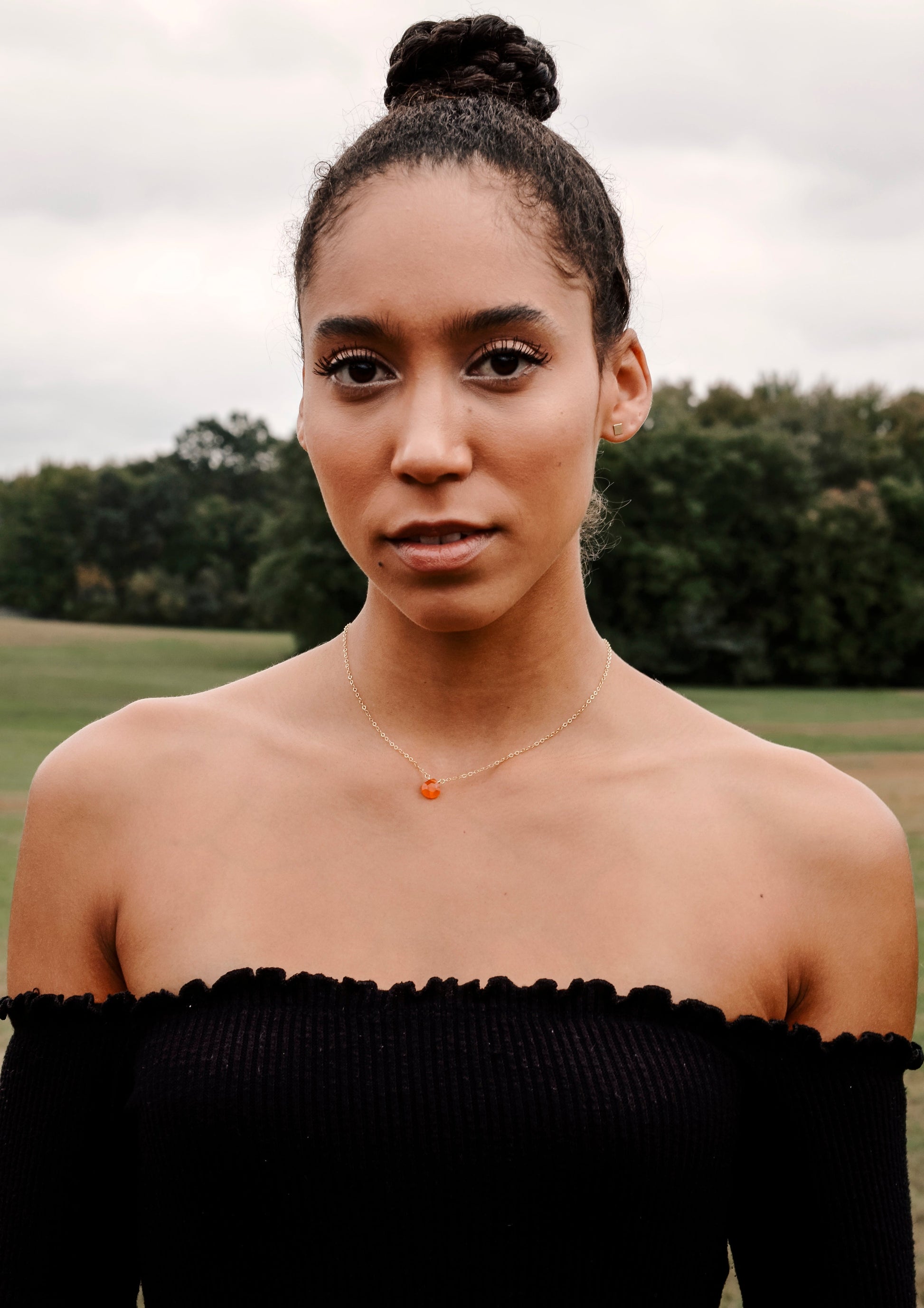 Genuine Orange Carnelian Necklace in Sterling Silver or 14k Gold Filled - Handmade Jewelry By GEMNIA Genuine Orange Carnelian Necklace in Sterling Silver or 14k Gold Filled - Handmade Jewelry By GEMNIA