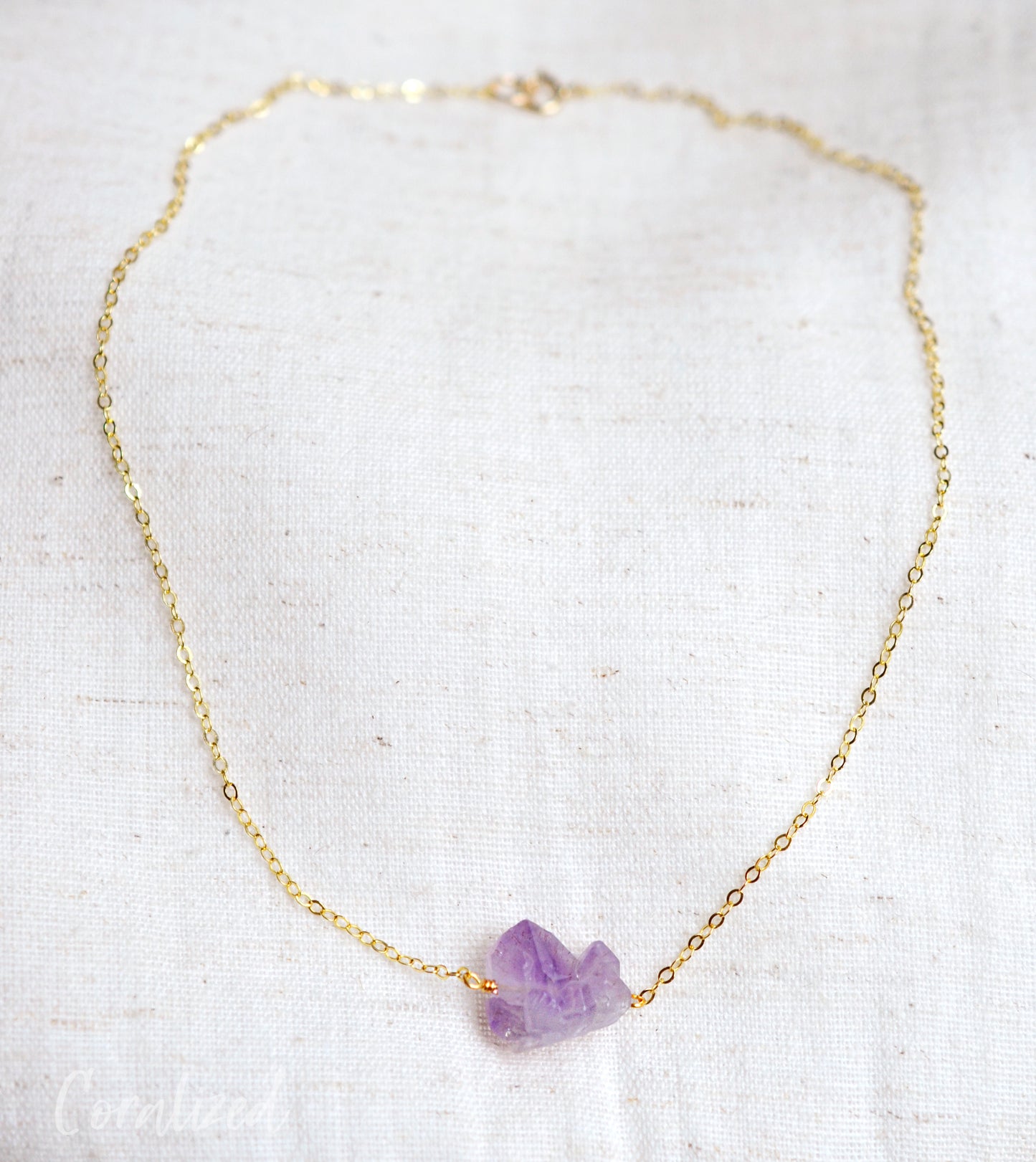 Purple Amethyst Crystal Necklace