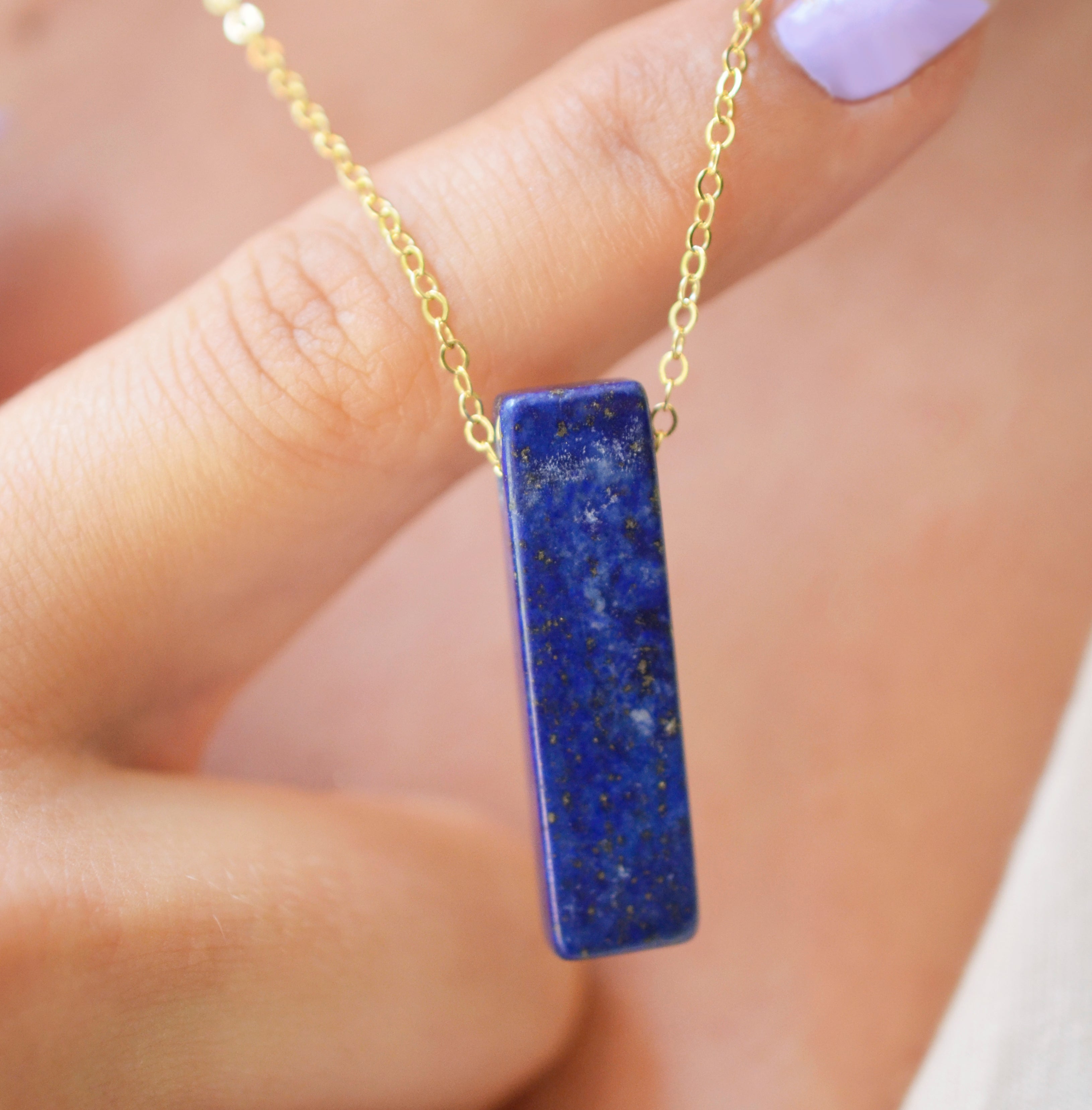 Lapis hot sale bar necklace