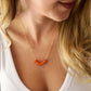 Five Stone Carnelian Necklace in Sterling Silver or Gold Filled