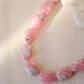 Pink Rhodochrosite Bracelet, Smooth Polished Pink, gray, white gemstones