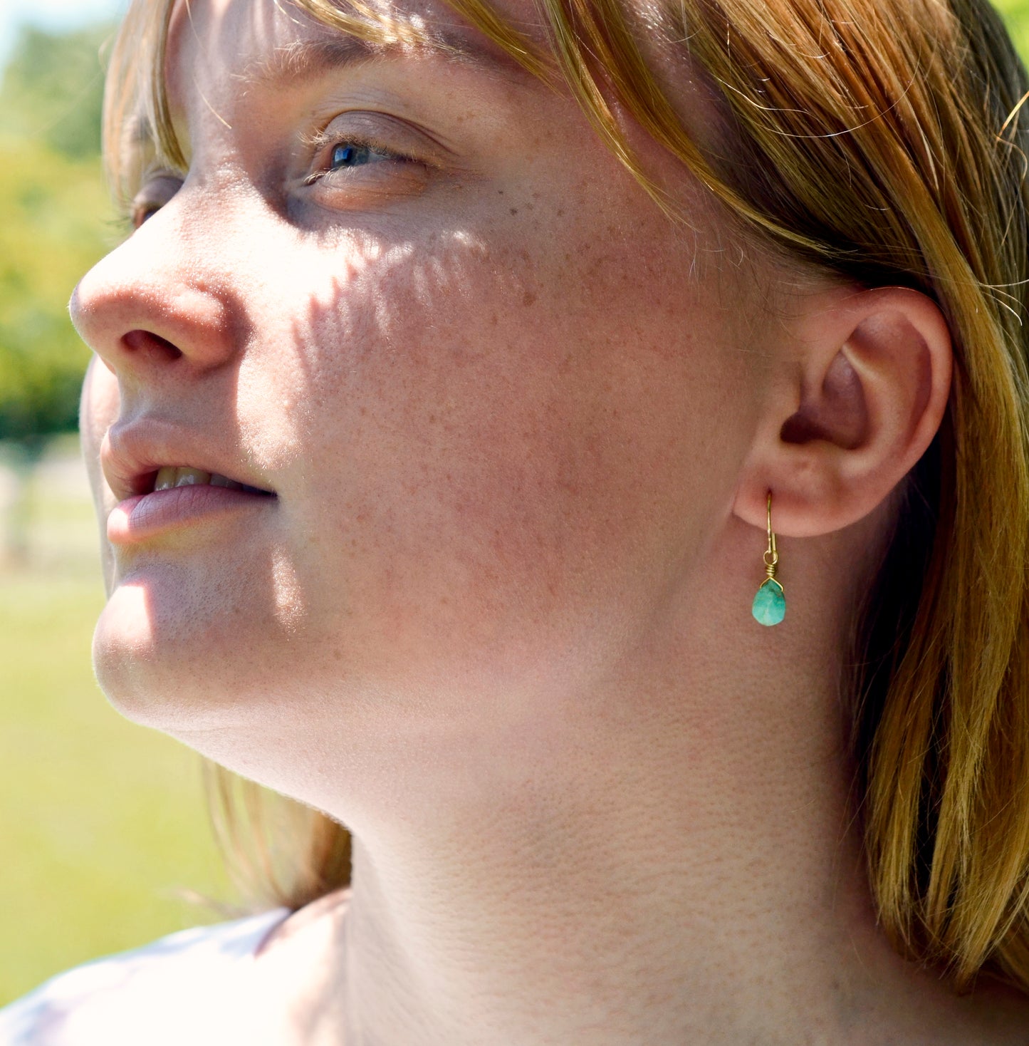 Natural Arizona Turquoise Teardrop Dangle Earrings