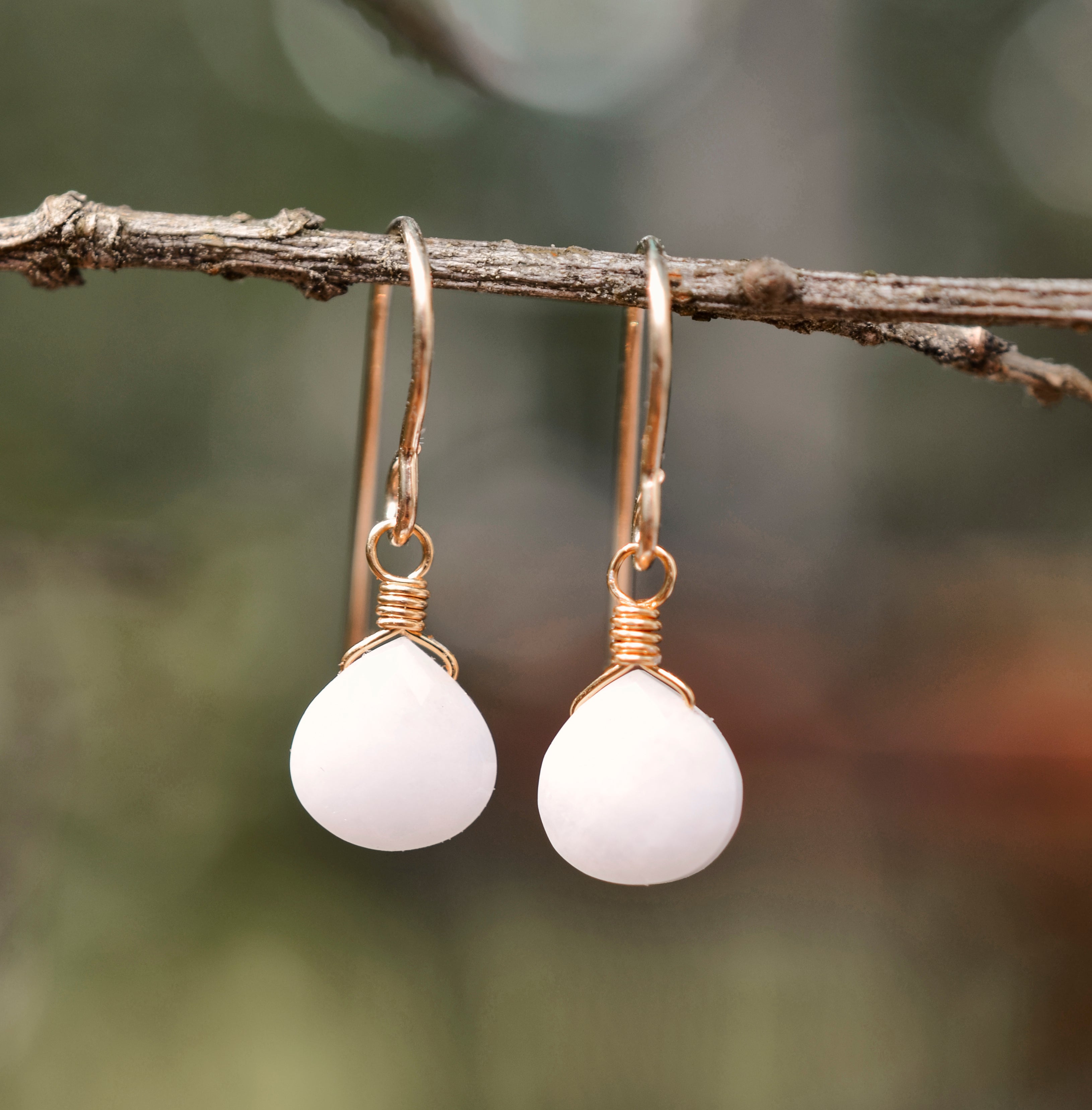 White on sale quartz earrings