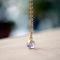Tiny Minimalist Amethyst Drop Necklace, 14k Gold Filled