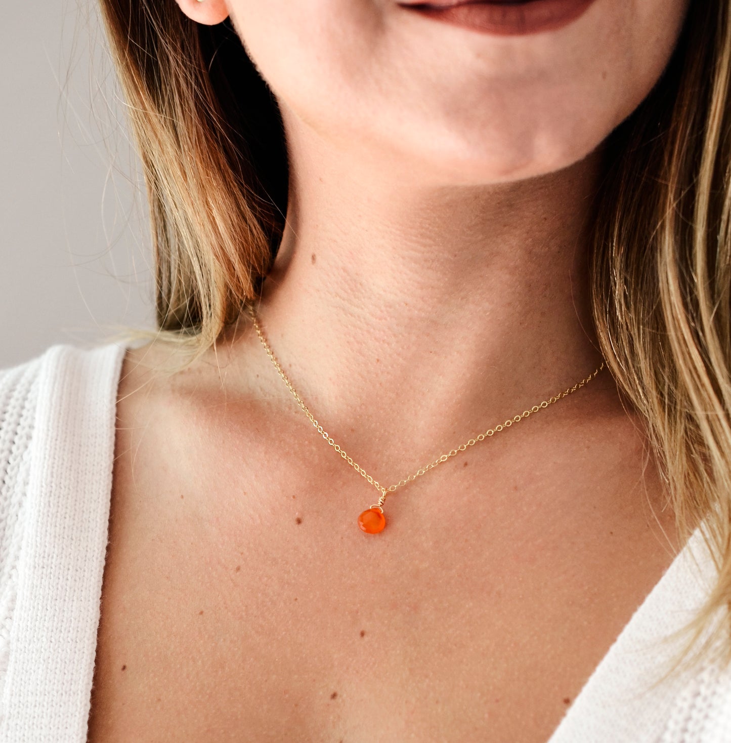 Carnelian Drop Necklace