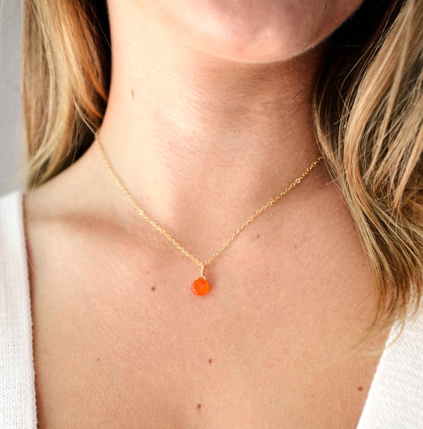 Carnelian Drop Necklace