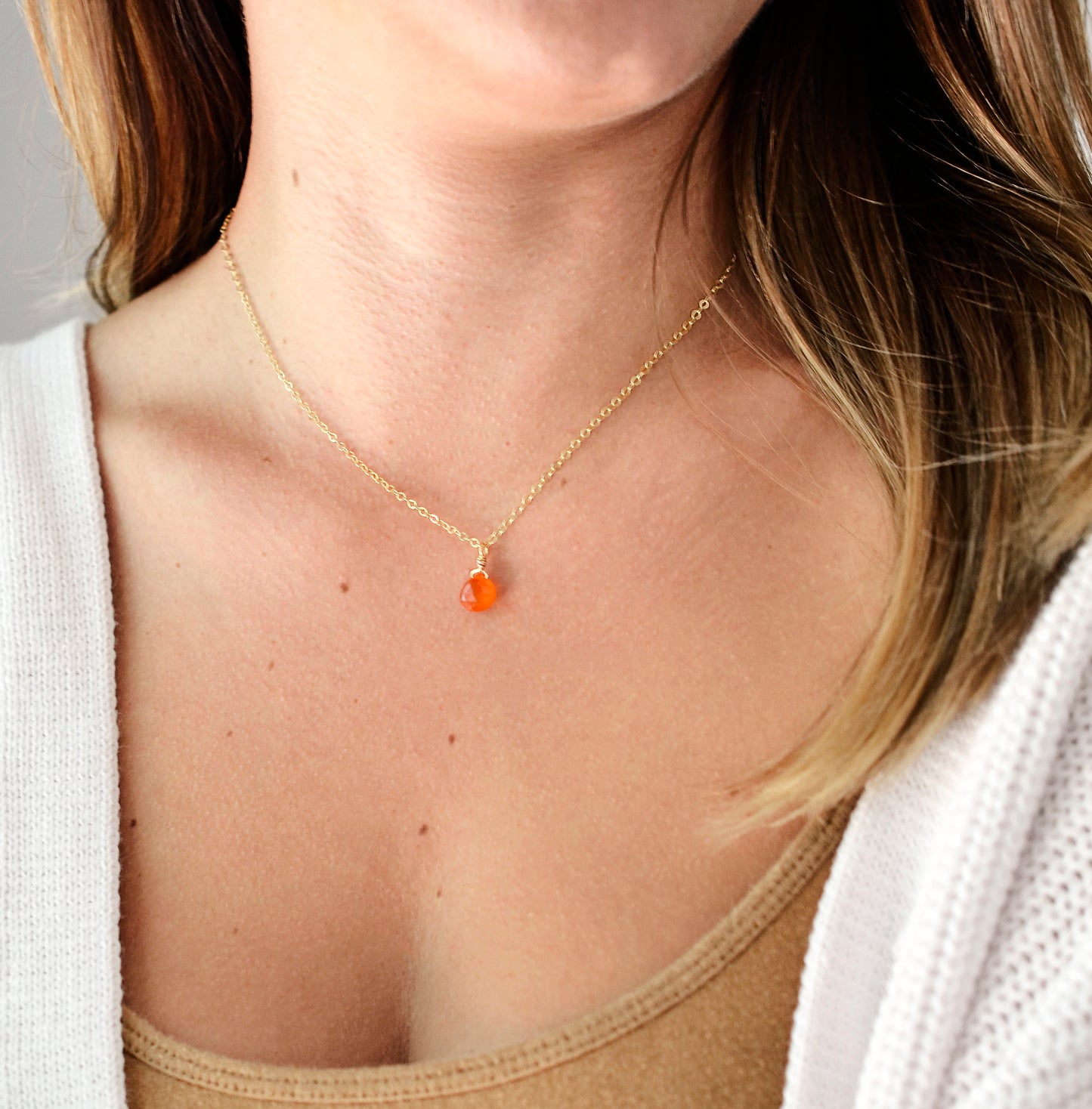 Carnelian Drop Necklace