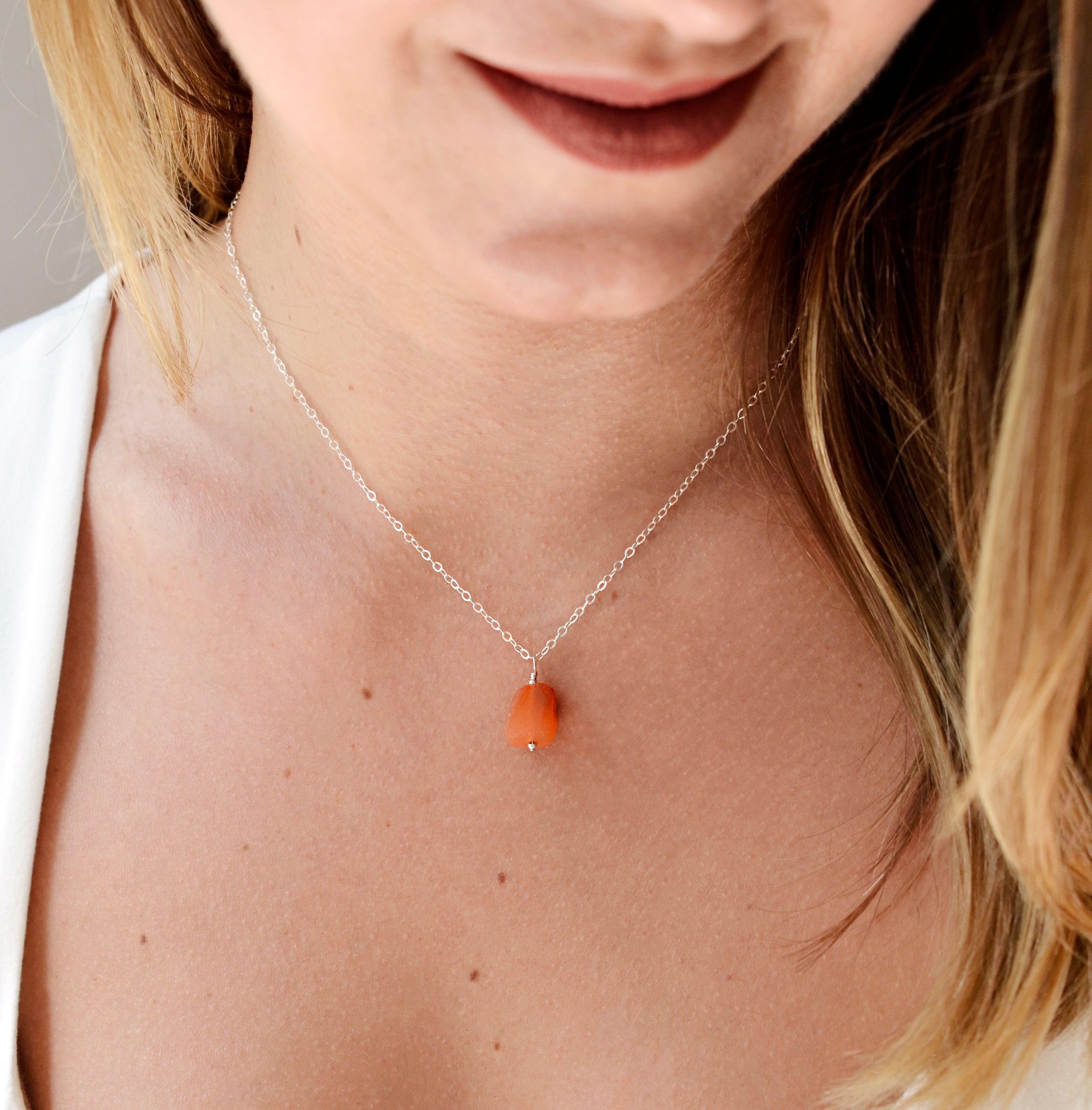 Sterling silver carnelian deals pendant