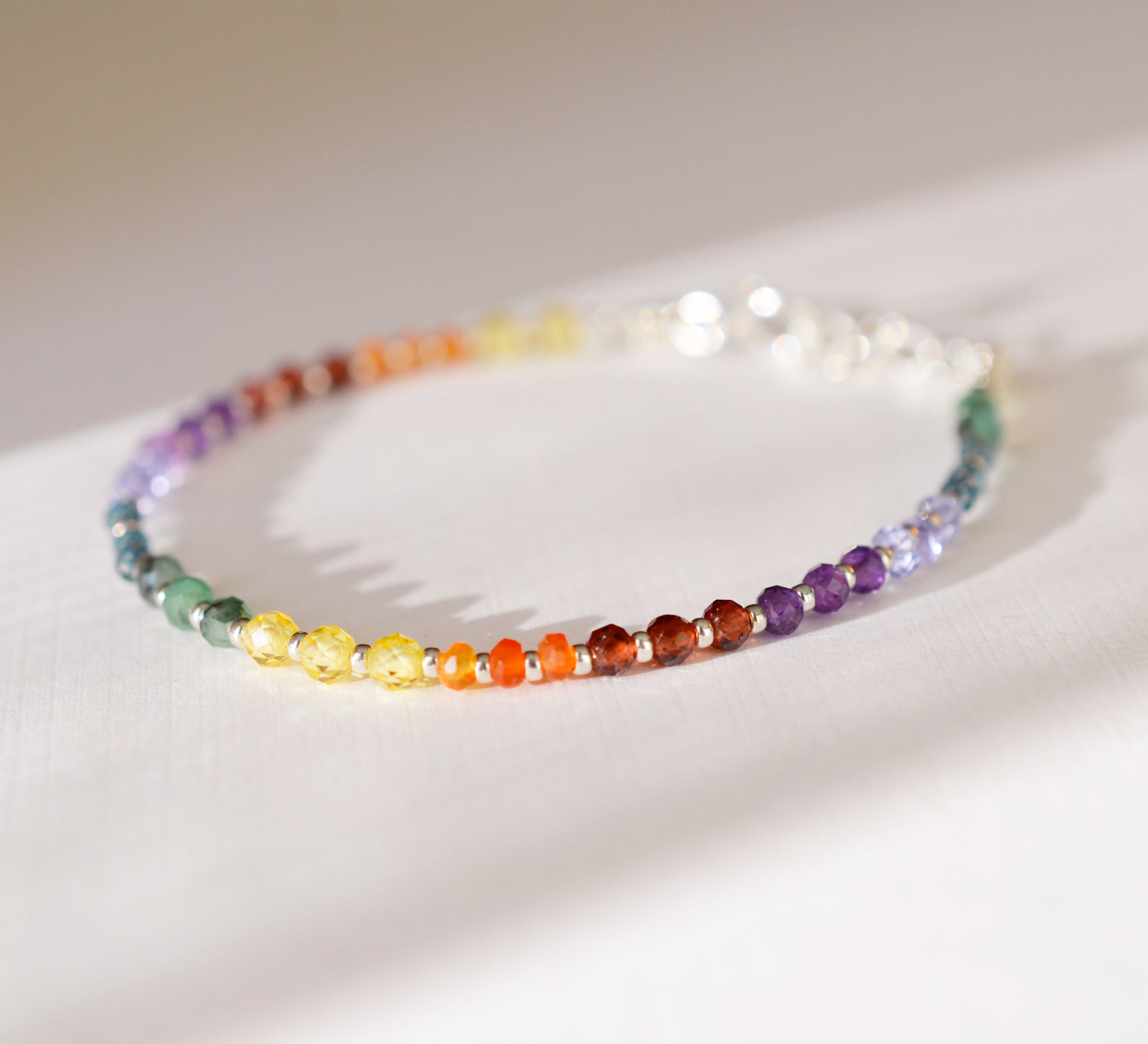 Rainbow 7 Chakra Necklace, Healing Crystal Gift, Gay Pride