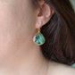 Large Natural Raw Green Emerald Teardrop Earrings