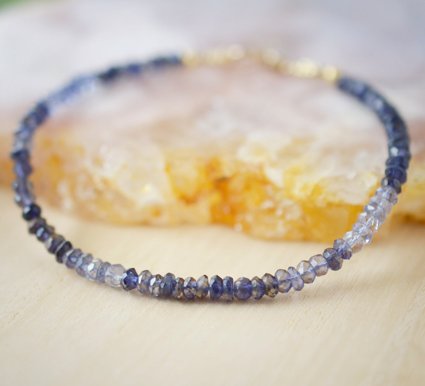 Natural Iolite Beaded Bracelet