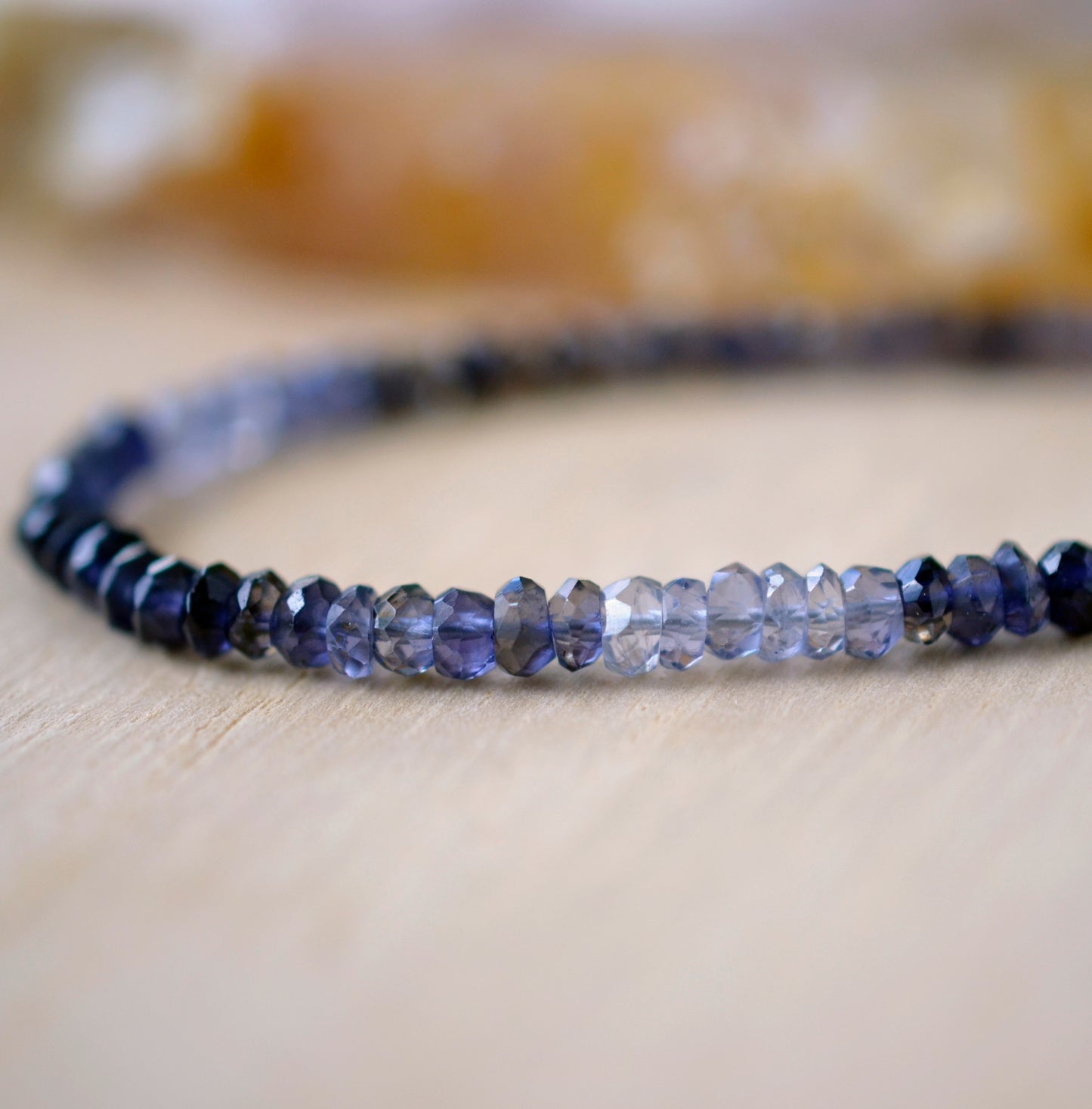 Natural Iolite Beaded Bracelet