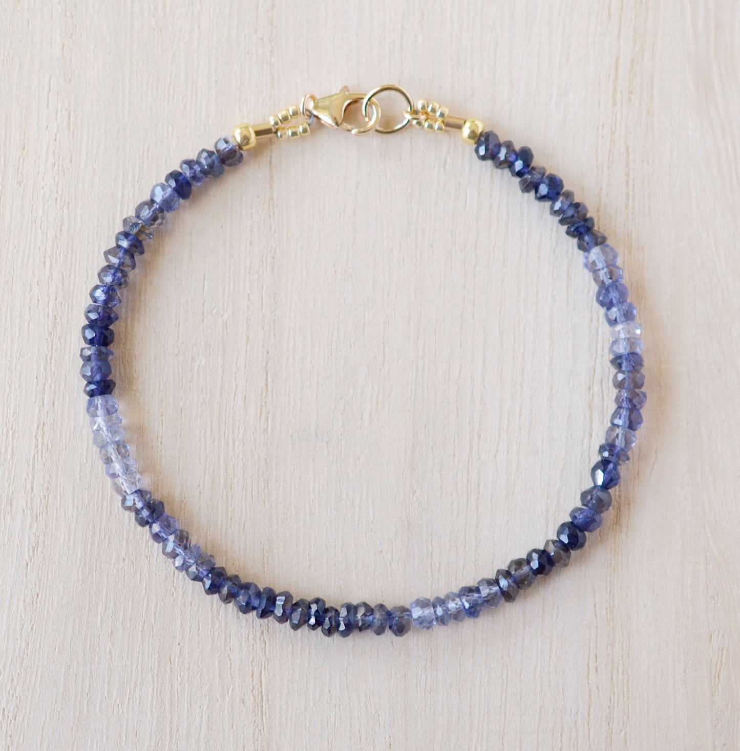 Natural Iolite Beaded Bracelet