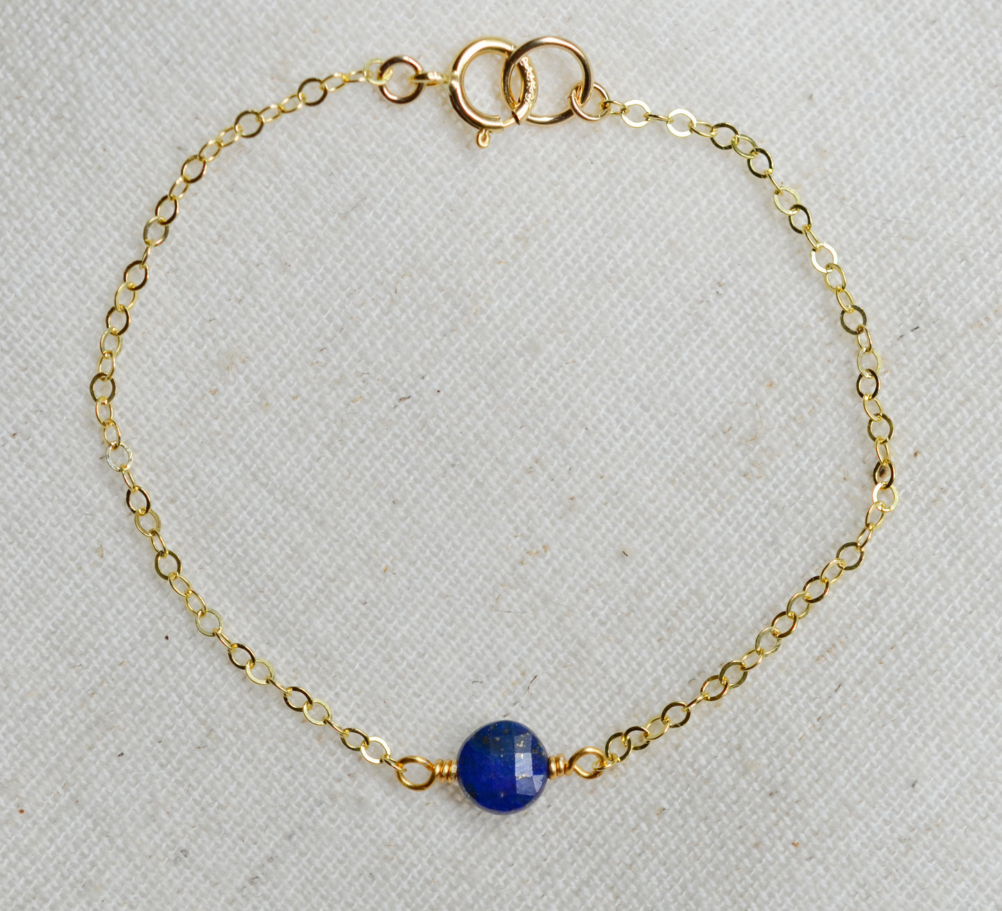 Small Lapis Lazuli Coin Bracelet