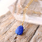Natural Lapis Lazuli Slice Pendant Necklace