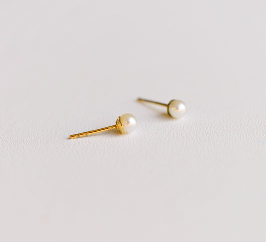 White Freshwater Pearl Post Earrings