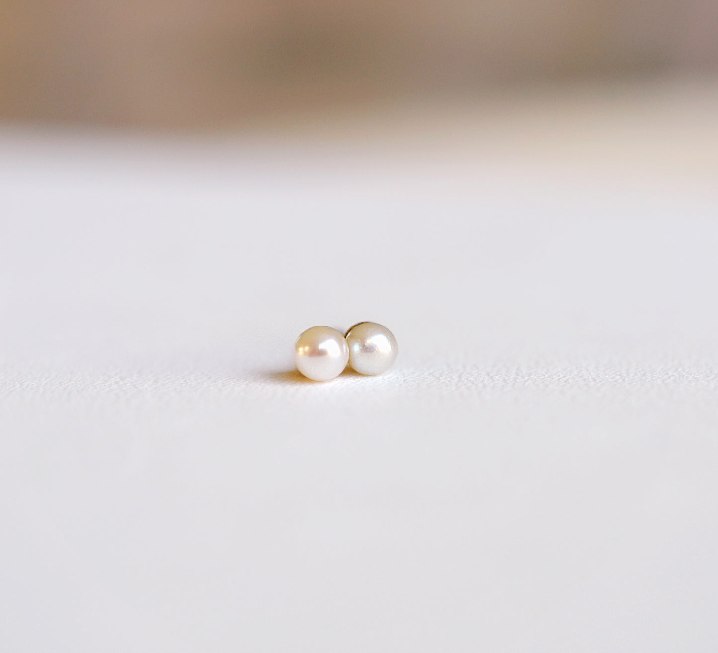 White Freshwater Pearl Post Earrings