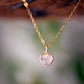 Rose Quartz Heart Pendant in 14k Gold Filled or Sterling Silver