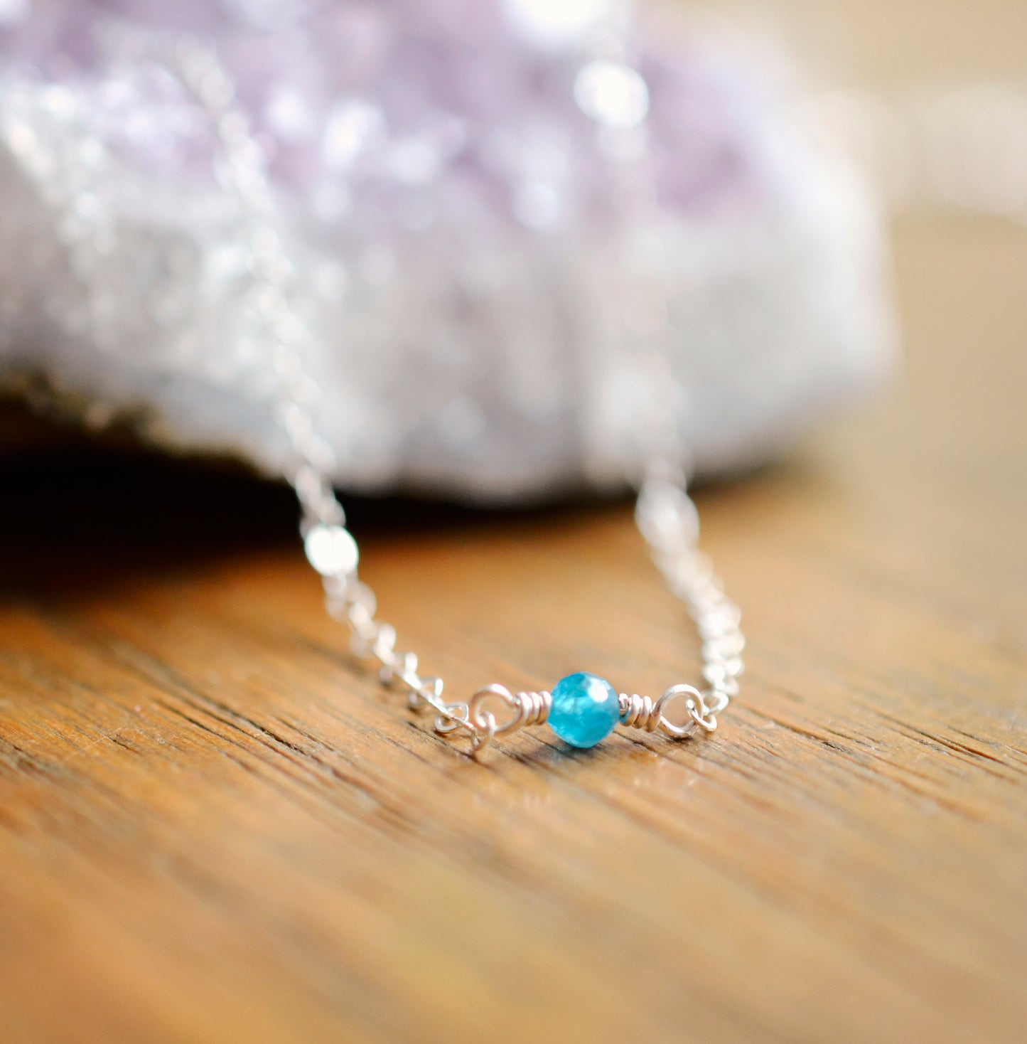 Mini Blue Apatite Necklace