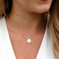 White Quartz, Faceted Coin Necklace, Gold Filled or Sterling Silver